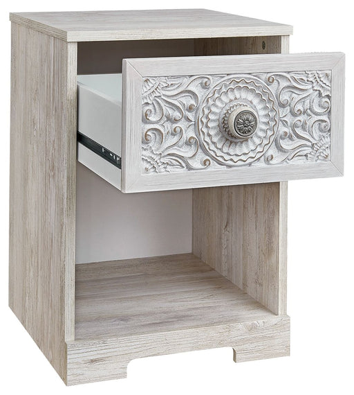 Paxberry - Whitewash - One Drawer Night Stand - Open Cubby - Premium Accent Nightstands from Signature Design by Ashley® - Just $108! Shop now at Furniture Wholesale Plus  We are the best furniture store in Nashville, Hendersonville, Goodlettsville, Madison, Antioch, Mount Juliet, Lebanon, Gallatin, Springfield, Murfreesboro, Franklin, Brentwood