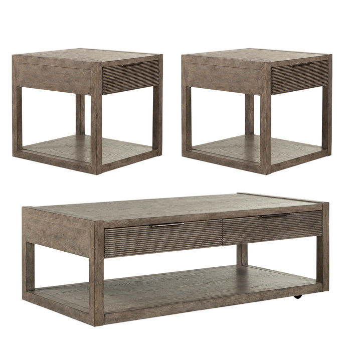 Bartlett Field - 3 Piece Table Set (1 Cocktail 2 End Tables) - Dusty Taupe – Table Sets by Liberty Furniture at Furniture Wholesale Plus , Nashville furniture store