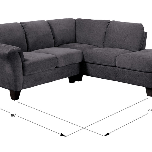 Clayton II - Rsf Sectional - Charcoal Gray - Premium Stationary Sectionals from Emerald Home - Just $1439! Shop now at Furniture Wholesale Plus  We are the best furniture store in Nashville, Hendersonville, Goodlettsville, Madison, Antioch, Mount Juliet, Lebanon, Gallatin, Springfield, Murfreesboro, Franklin, Brentwood