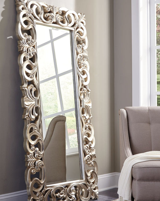 Lucia - Antique Silver Finish - Floor Mirror - Premium Floor Mirrors from Signature Design by Ashley® - Just $428! Shop now at Furniture Wholesale Plus  We are the best furniture store in Nashville, Hendersonville, Goodlettsville, Madison, Antioch, Mount Juliet, Lebanon, Gallatin, Springfield, Murfreesboro, Franklin, Brentwood