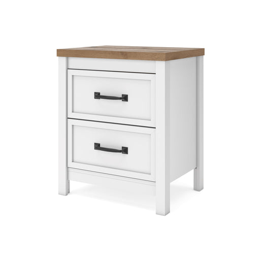 Kerisden - Two Drawer Night Stand - White / Brown – Accent Nightstands by Signature Design by Ashley® at Furniture Wholesale Plus , Nashville furniture store