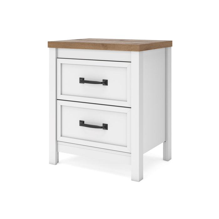 Kerisden - Two Drawer Night Stand - White / Brown – Accent Nightstands by Signature Design by Ashley® at Furniture Wholesale Plus , Nashville furniture store