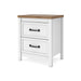 Kerisden - Two Drawer Night Stand - White / Brown – Accent Nightstands by Signature Design by Ashley® at Furniture Wholesale Plus , Nashville furniture store
