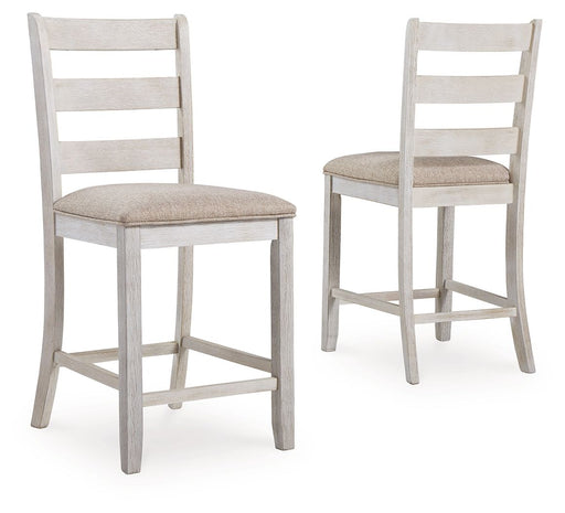 Skempton - White - Upholstered Barstool (Set of 2) - Premium Stool Sets from Signature Design by Ashley® - Just $218! Shop now at Furniture Wholesale Plus  We are the best furniture store in Nashville, Hendersonville, Goodlettsville, Madison, Antioch, Mount Juliet, Lebanon, Gallatin, Springfield, Murfreesboro, Franklin, Brentwood