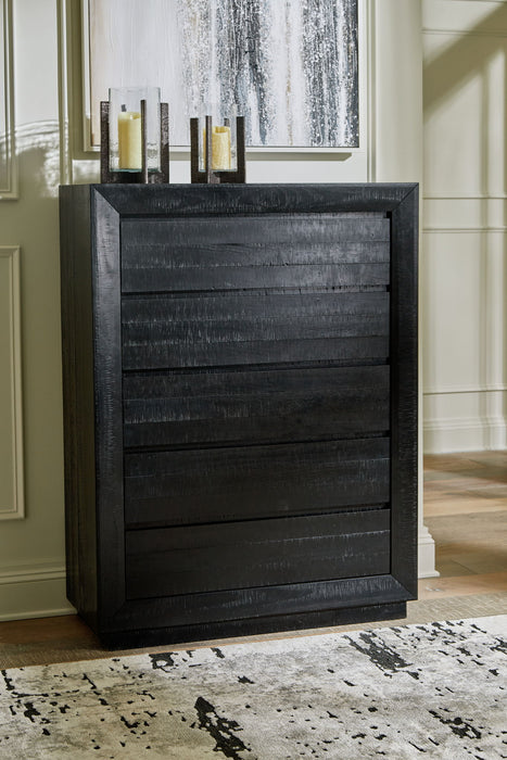Londer - Five Drawer Chest - Black – Accent Chests by Millennium® by Ashley at Furniture Wholesale Plus , Nashville furniture store