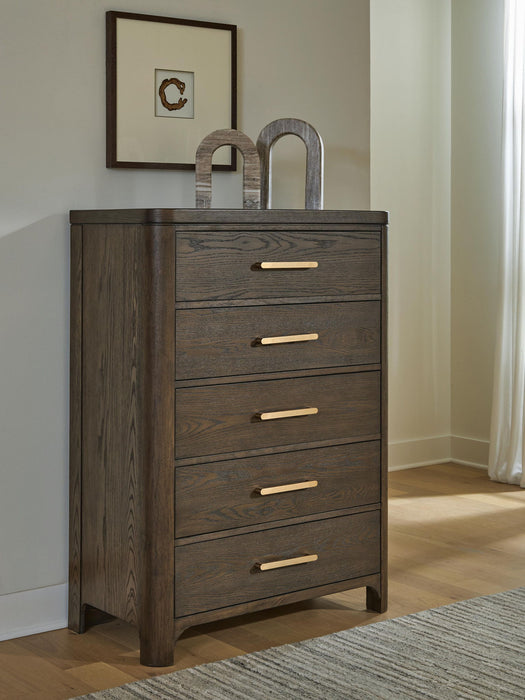 Radkin - Five Drawer Chest - Burnished Brown – Accent Chests by Signature Design by Ashley® at Furniture Wholesale Plus , Nashville furniture store