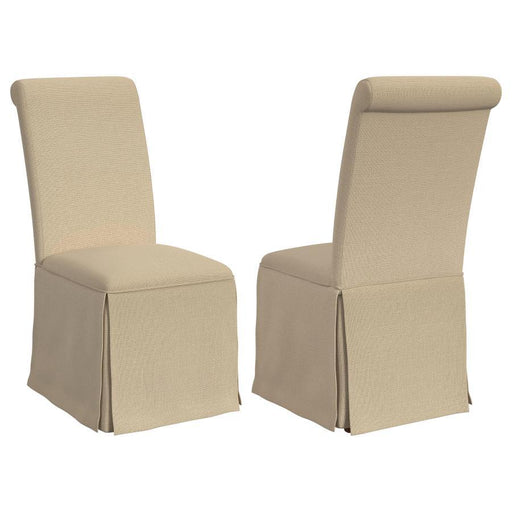 Shawna - Upholstered Skirted Dining Chair (Set of 2) – Chair Sets by Coaster Fine Furniture at Furniture Wholesale Plus , Nashville furniture store
