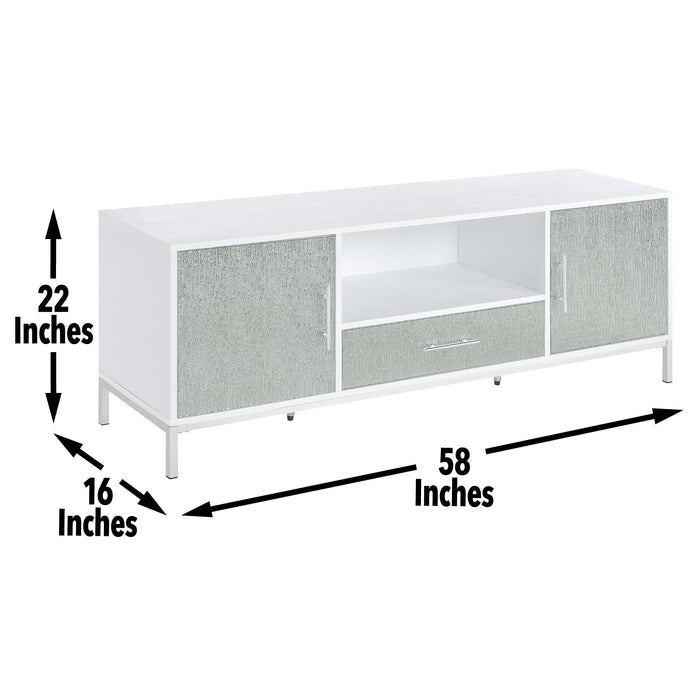 Mirage - TV Cabinet - White – TV Stands by Steve Silver Furniture at Furniture Wholesale Plus , Nashville furniture store