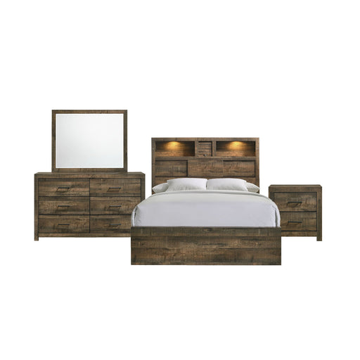 Bailey - Bookcase Panel Bedroom Set With Bluetooth – 4 Piece Bedroom Sets by Elements International at Furniture Wholesale Plus , Nashville furniture store