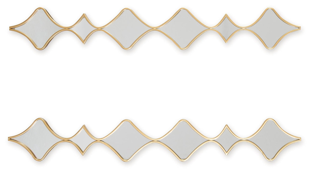 Harriswood - Accent Mirror Set (Set of 2) - Gold Finish – Accent Mirrors by Signature Design by Ashley® at Furniture Wholesale Plus , Nashville furniture store