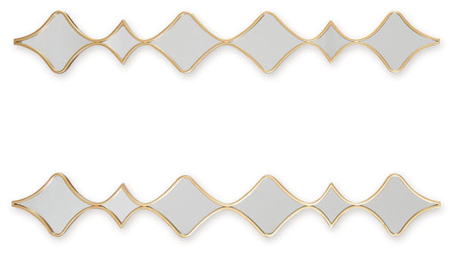 Harriswood - Accent Mirror Set (Set of 2) - Gold Finish – Accent Mirrors by Signature Design by Ashley® at Furniture Wholesale Plus , Nashville furniture store