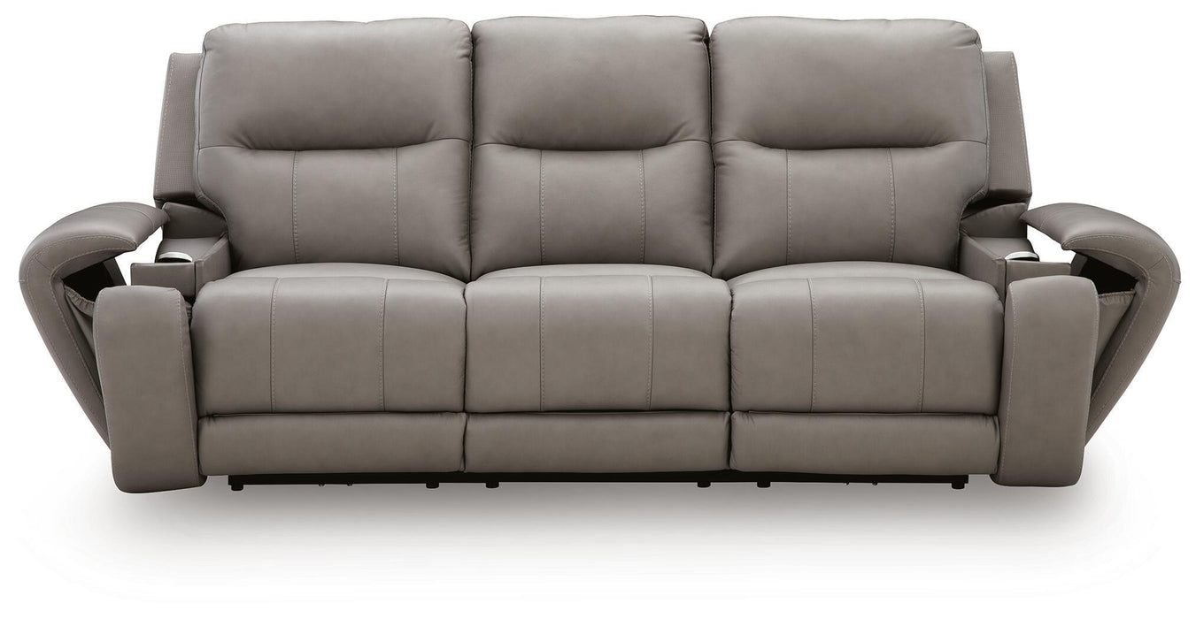 Real Moments - Power Reclining Sofa With Audio Seating - Ash – Reclining Sofas by Signature Design by Ashley® at Furniture Wholesale Plus , Nashville furniture store