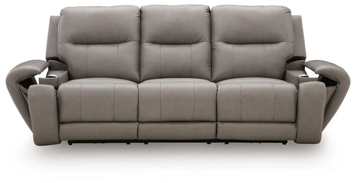Real Moments - Power Reclining Sofa With Audio Seating - Ash – Reclining Sofas by Signature Design by Ashley® at Furniture Wholesale Plus , Nashville furniture store