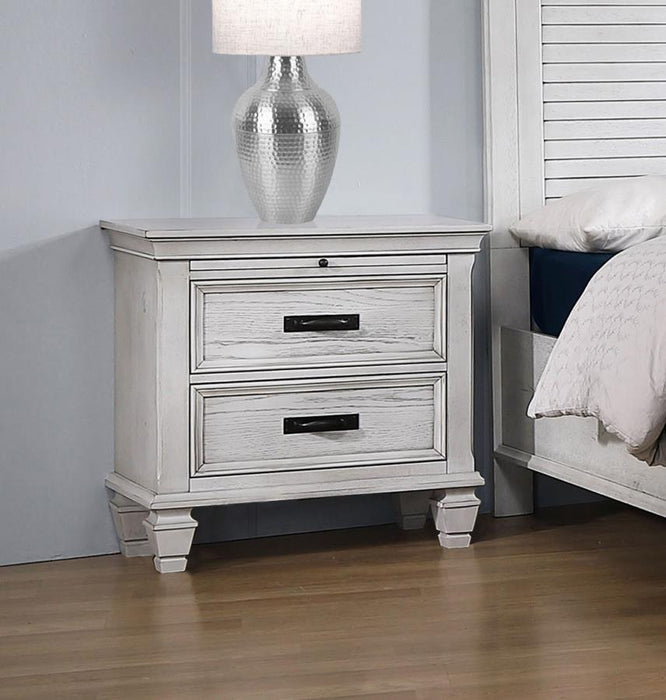 Franco - 2-Drawer Nightstand – Nightstands w/ Charging Stations by CoasterEssence at Furniture Wholesale Plus , Nashville furniture store