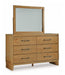 Sherbana - Dresser And Mirror - Light Brown – Dresser & Mirror by Signature Design by Ashley® at Furniture Wholesale Plus , Nashville furniture store