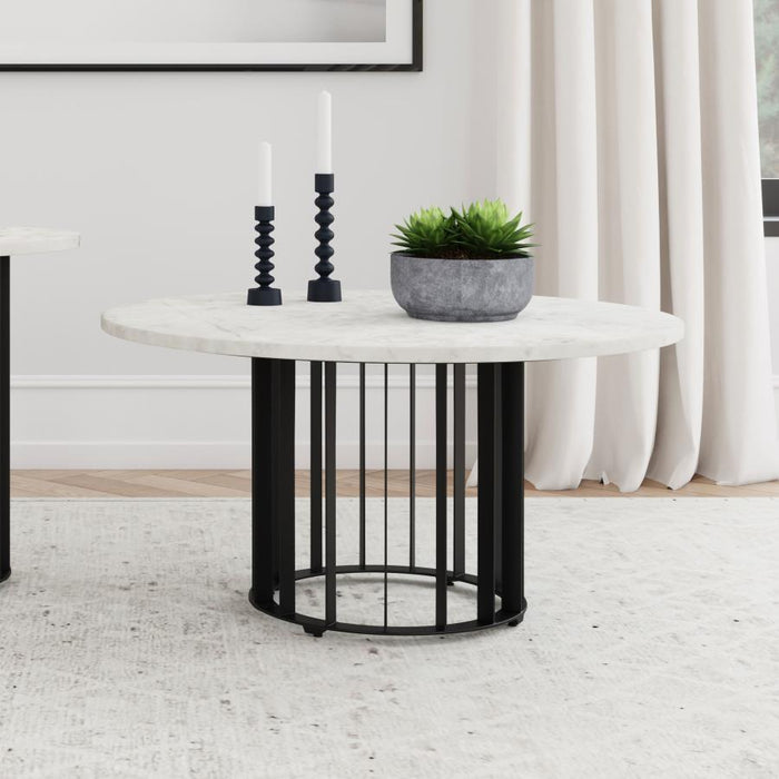 Haven - Round Genuine White Marble Top Table – End Tables by Coaster Fine Furniture at Furniture Wholesale Plus , Nashville furniture store