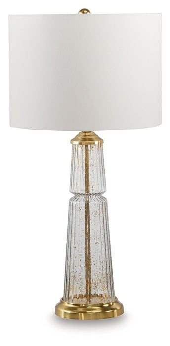 Bakersboro - Glass Table Lamp - Clear / Gold Finish – Table Lamps by Signature Design by Ashley® at Furniture Wholesale Plus , Nashville furniture store