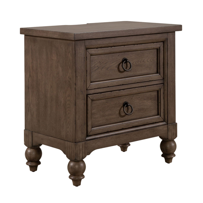 Americana Farmhouse - 2 Drawer Night Stand With Charging Station – Nightstands w/ Charging Stations by Liberty Furniture at Furniture Wholesale Plus , Nashville furniture store