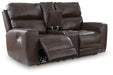 Crossplex - Power Reclining Loveseat / Console / Adjustable Headrest - Smoke – Reclining Loveseats by Signature Design by Ashley® at Furniture Wholesale Plus , Nashville furniture store