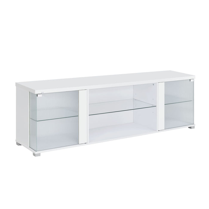 Chandra - 70" TV Stand With LED - Glossy White – TV Stands by Elements International at Furniture Wholesale Plus , Nashville furniture store