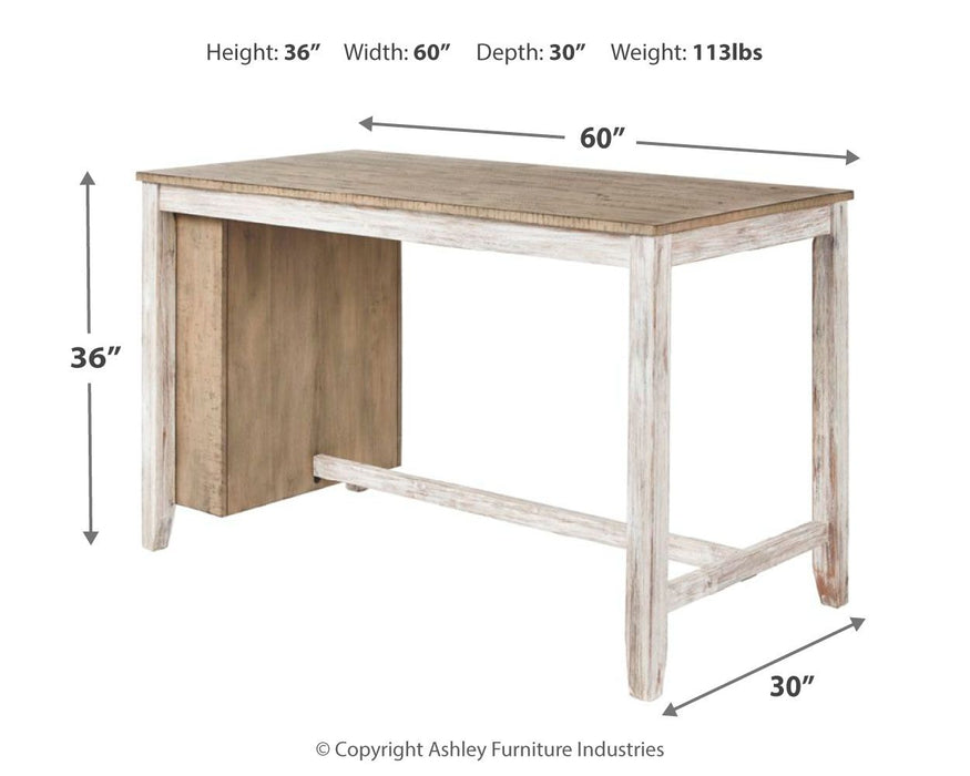 Skempton - Rectangular Counter Table With Storage - White – Counter Tables by Signature Design by Ashley® at Furniture Wholesale Plus , Nashville furniture store