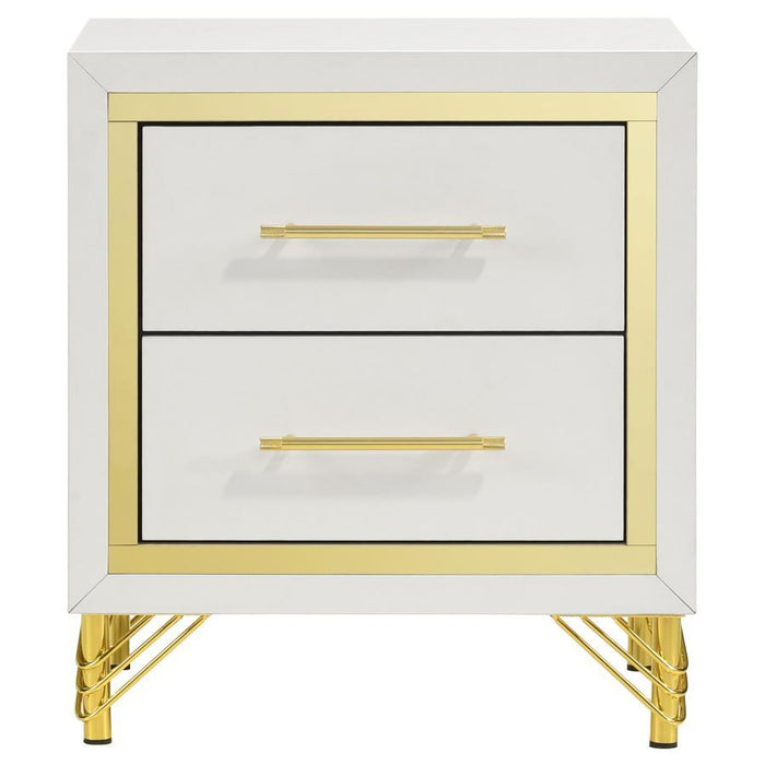 Lucia - 2-Drawer Nightstand - White – Accent Nightstands by Coaster Fine Furniture at Furniture Wholesale Plus , Nashville furniture store