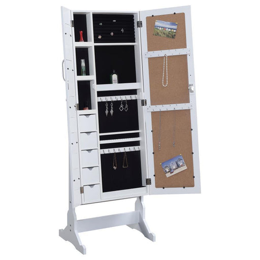 Doyle - Cheval Mirror With Jewelry Storage - White - Premium Storage Mirrors from CoasterEssence - Just $289! Shop now at Furniture Wholesale Plus  We are the best furniture store in Nashville, Hendersonville, Goodlettsville, Madison, Antioch, Mount Juliet, Lebanon, Gallatin, Springfield, Murfreesboro, Franklin, Brentwood