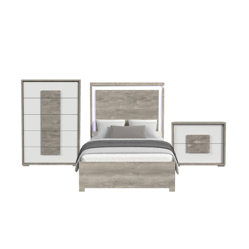 San Matteo - Bedroom Set With LED – 3 Piece Bedroom Sets by Elements International at Furniture Wholesale Plus , Nashville furniture store