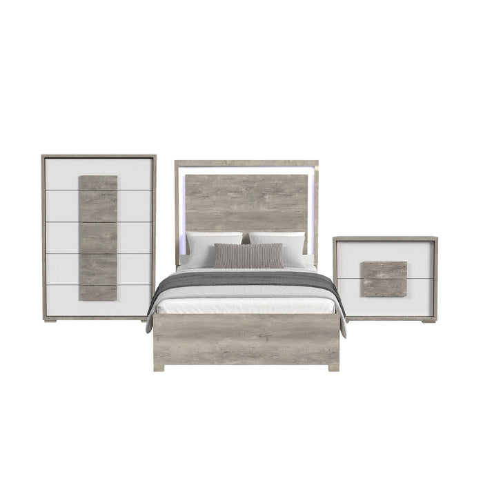 San Matteo - Bedroom Set With LED – 3 Piece Bedroom Sets by Elements International at Furniture Wholesale Plus , Nashville furniture store