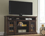 Roddinton - XL TV Stand w/Fireplace Option - Dark Brown – TV Stands by Signature Design by Ashley® at Furniture Wholesale Plus , Nashville furniture store