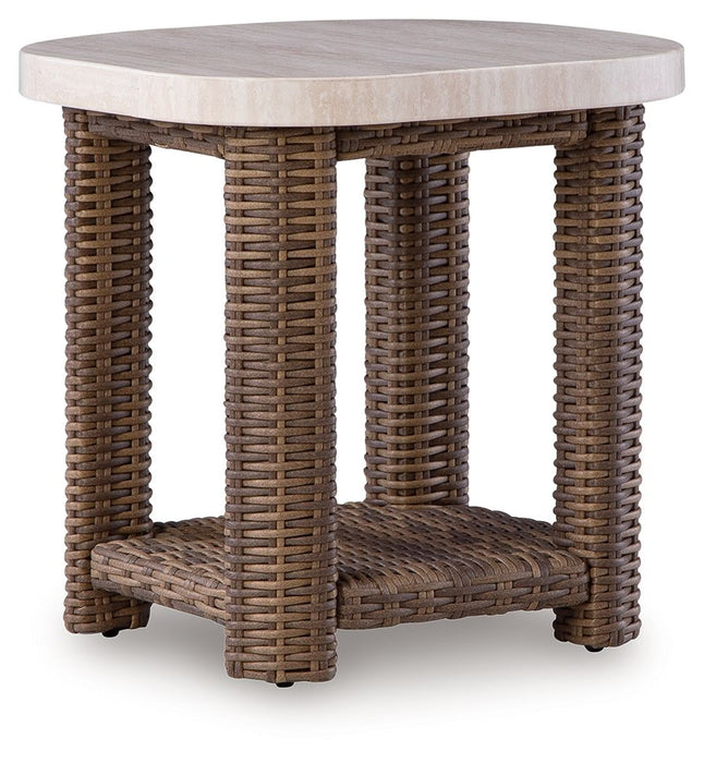 Dolan Creek - Square End Table - Beige / Brown – End Tables by Signature Design by Ashley® at Furniture Wholesale Plus , Nashville furniture store