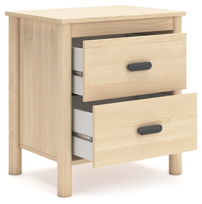 Cabinella - Two Drawer Night Stand - Tan – Accent Nightstands by Signature Design by Ashley® at Furniture Wholesale Plus , Nashville furniture store