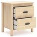 Cabinella - Two Drawer Night Stand - Tan – Accent Nightstands by Signature Design by Ashley® at Furniture Wholesale Plus , Nashville furniture store