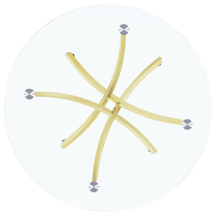 Beckham - Round Glass Top Dining Table – Dining Tables by CoasterEveryday at Furniture Wholesale Plus , Nashville furniture store