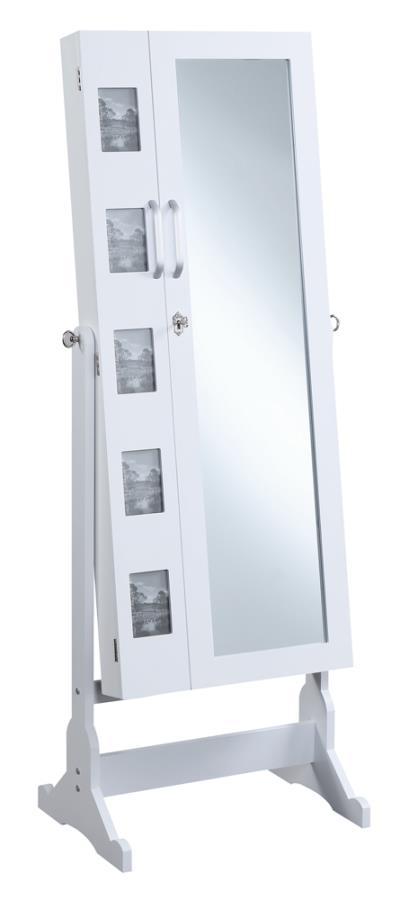 Doyle - Cheval Mirror With Jewelry Storage - White - Premium Storage Mirrors from CoasterEssence - Just $289! Shop now at Furniture Wholesale Plus  We are the best furniture store in Nashville, Hendersonville, Goodlettsville, Madison, Antioch, Mount Juliet, Lebanon, Gallatin, Springfield, Murfreesboro, Franklin, Brentwood