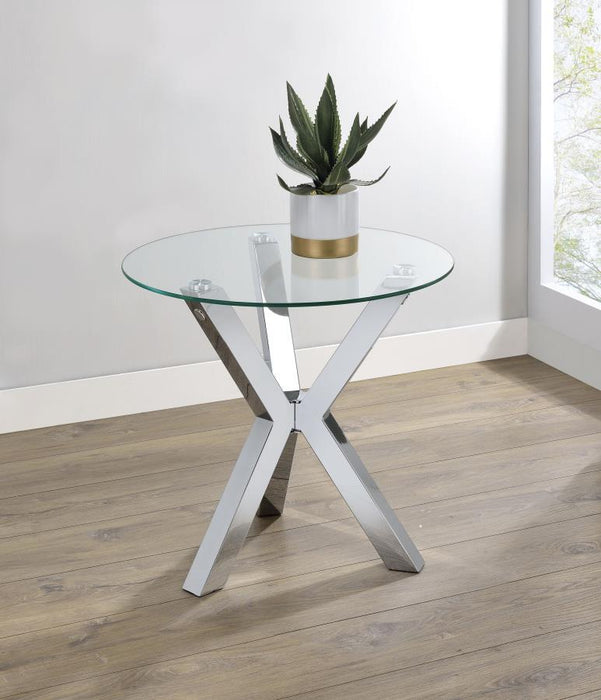 Kenzie - Round Tempered Glass Top Table – End Tables by Coaster Fine Furniture at Furniture Wholesale Plus , Nashville furniture store