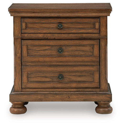 Zackaryn - Two Drawer Night Stand - Warm Brown – Accent Nightstands by Signature Design by Ashley® at Furniture Wholesale Plus , Nashville furniture store
