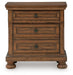 Zackaryn - Two Drawer Night Stand - Warm Brown – Accent Nightstands by Signature Design by Ashley® at Furniture Wholesale Plus , Nashville furniture store