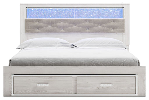 Altyra - White - King Upholstered Bookcase Bed With Storage - Premium Storage Beds from Signature Design by Ashley® - Just $1058! Shop now at Furniture Wholesale Plus  We are the best furniture store in Nashville, Hendersonville, Goodlettsville, Madison, Antioch, Mount Juliet, Lebanon, Gallatin, Springfield, Murfreesboro, Franklin, Brentwood