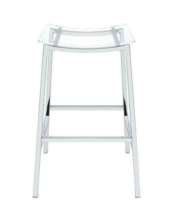 Zena - Backless Bar Stool (Set of 2) - Clear – Stool Sets by Steve Silver Furniture at Furniture Wholesale Plus , Nashville furniture store