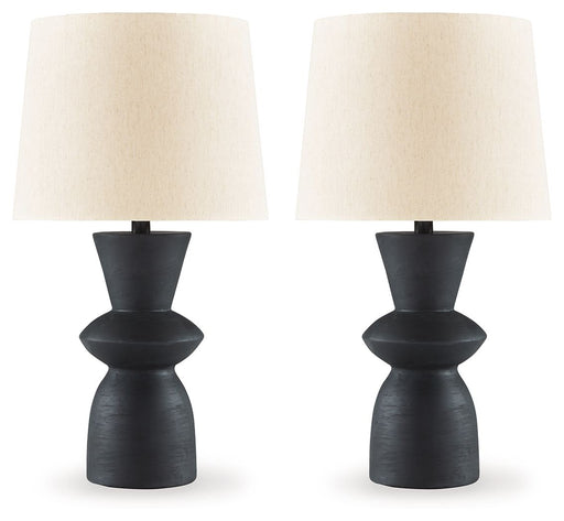 Scarbot - Paper Table Lamp (Set of 2) - Distressed Black – Table Lamps by Signature Design by Ashley® at Furniture Wholesale Plus , Nashville furniture store
