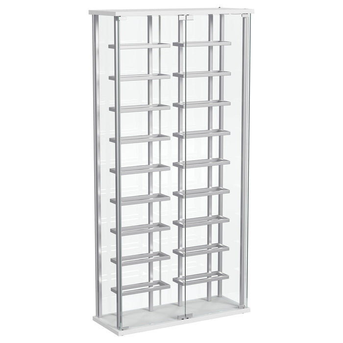 Montara - Tempered Glass Wine Storage LED Curio Cabinet - Chrome - Premium Curio Cabinets from Coaster Fine Furniture - Just $439! Shop now at Furniture Wholesale Plus  We are the best furniture store in Nashville, Hendersonville, Goodlettsville, Madison, Antioch, Mount Juliet, Lebanon, Gallatin, Springfield, Murfreesboro, Franklin, Brentwood