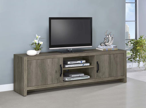 Burke - 2 Door Engineered Wood TV Stand - Gray Driftwood - Premium TV Stands from CoasterEssence - Just $279! Shop now at Furniture Wholesale Plus  We are the best furniture store in Nashville, Hendersonville, Goodlettsville, Madison, Antioch, Mount Juliet, Lebanon, Gallatin, Springfield, Murfreesboro, Franklin, Brentwood