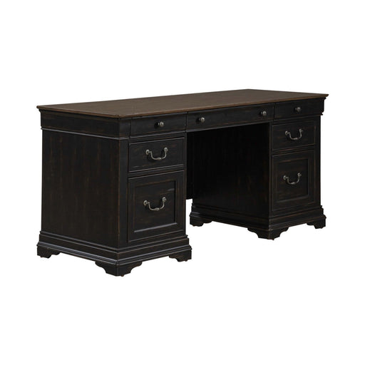 Meritage - Jr Executive Credenza - Aged Charcoal – Credenzas by Liberty Furniture at Furniture Wholesale Plus , Nashville furniture store