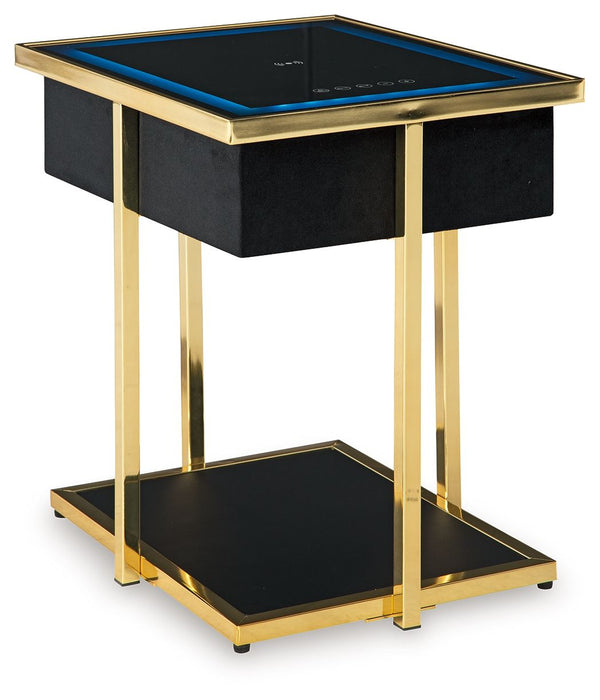 Rexwell - Accent Table With Speaker - Black / Gold Finish – Accent Tables by Signature Design by Ashley® at Furniture Wholesale Plus , Nashville furniture store
