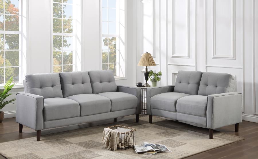 Bowen - Upholstered Track Arm Tufted Sofa Set – Stationary Sofas & Loveseats by Coaster Fine Furniture at Furniture Wholesale Plus , Nashville furniture store