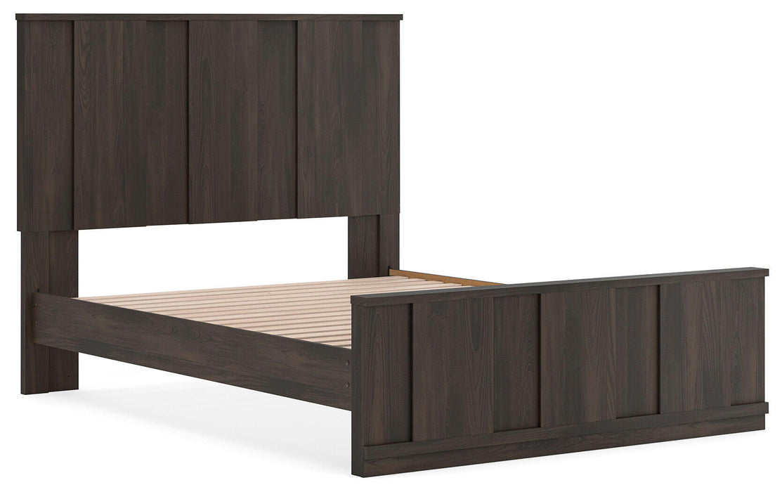 Shaehartin - Queen Panel Platform Bed - Dark Brown – Platform Beds by Signature Design by Ashley® at Furniture Wholesale Plus , Nashville furniture store