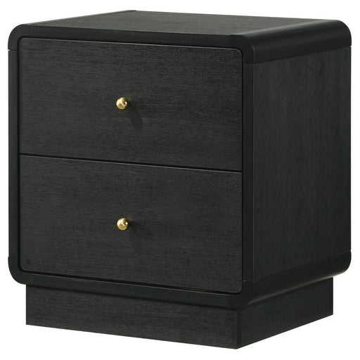 Cavelle - 2-Drawer Nightstand Bedside Table - Black – Accent Nightstands by Coaster Fine Furniture at Furniture Wholesale Plus , Nashville furniture store