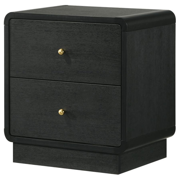 Cavelle - 2-Drawer Nightstand Bedside Table - Black – Accent Nightstands by Coaster Fine Furniture at Furniture Wholesale Plus , Nashville furniture store