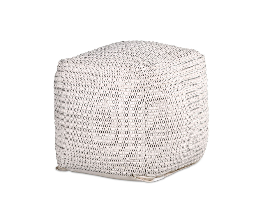 Hakim - Square Handwoven Woolen Pouf - White – Accent Poufs by Steve Silver Furniture at Furniture Wholesale Plus , Nashville furniture store